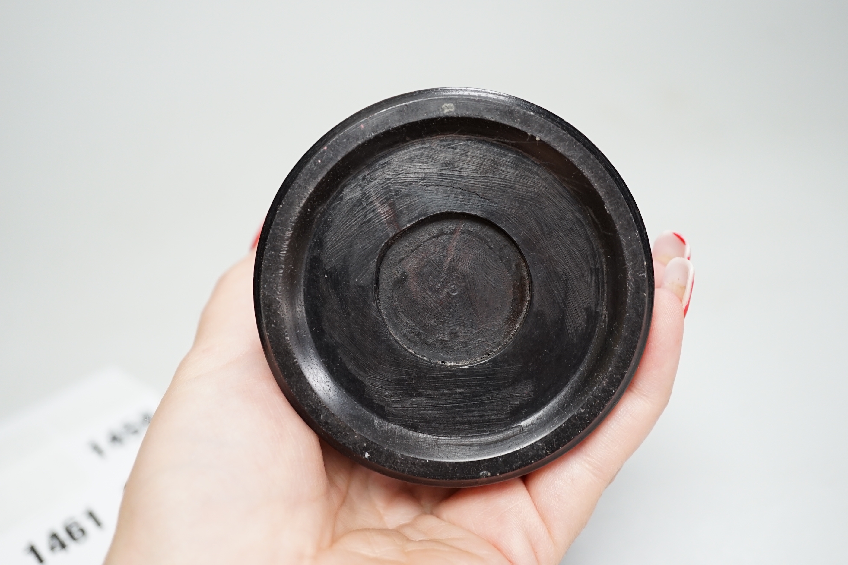 A Chinese hardwood brushpot, bitong, 11cm